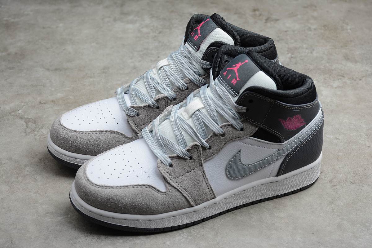 Nike Air Jordan 1 Mid "White Grey Hyper Pink"