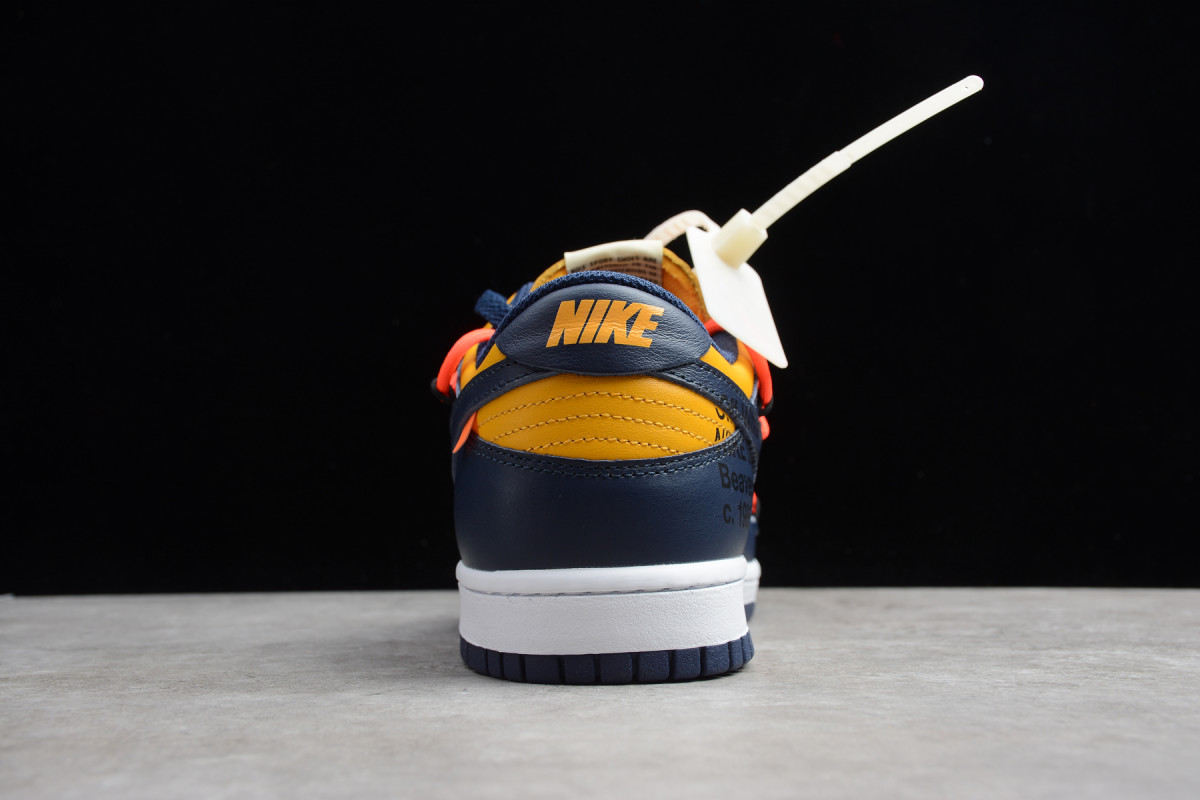 Off-White x Nike SB Dunk Low "University Gold Midnight Navy"