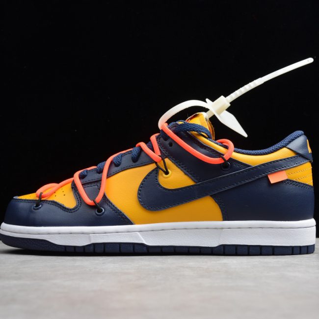 Off-White x Nike SB Dunk Low "University Gold Midnight Navy"