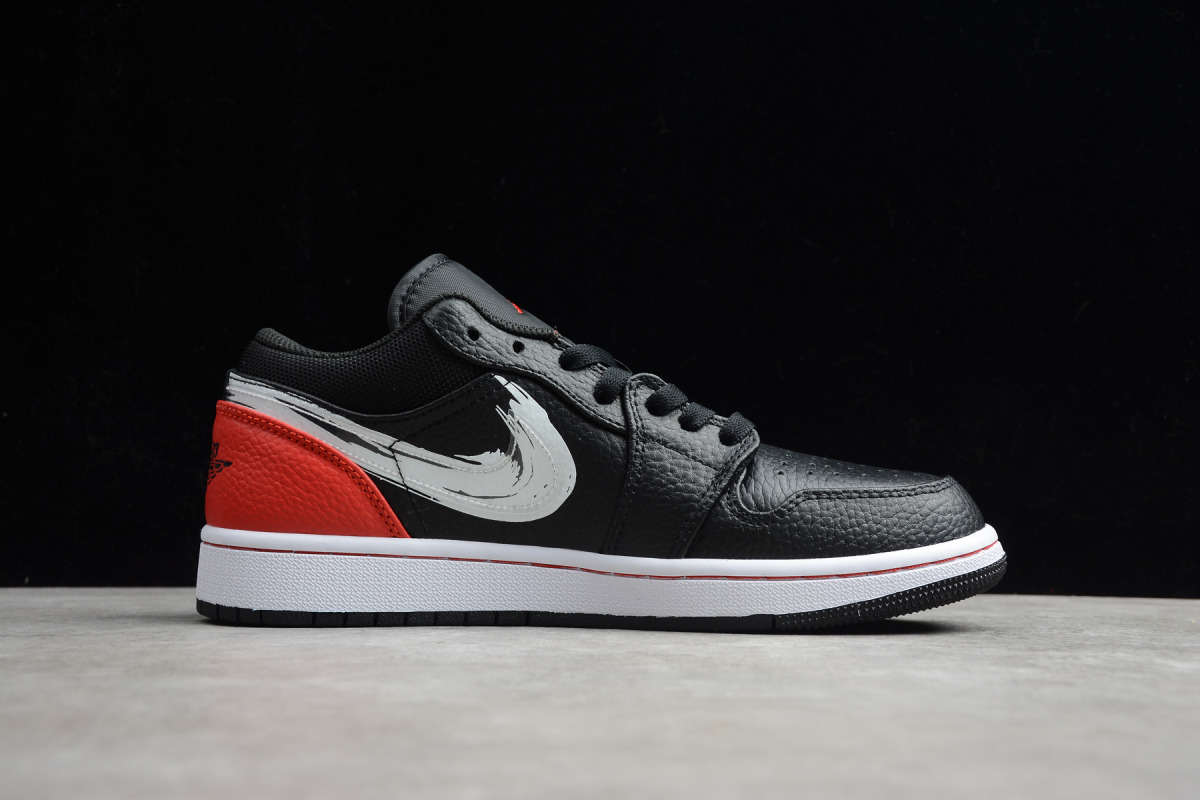 Nike Air Jordan 1 Low "Brushstroke Swoosh Black"