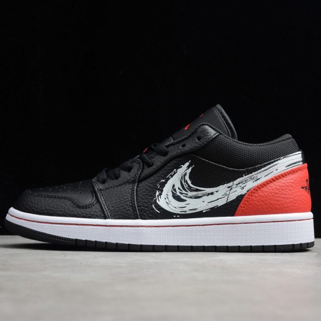 Nike Air Jordan 1 Low "Brushstroke Swoosh Black"