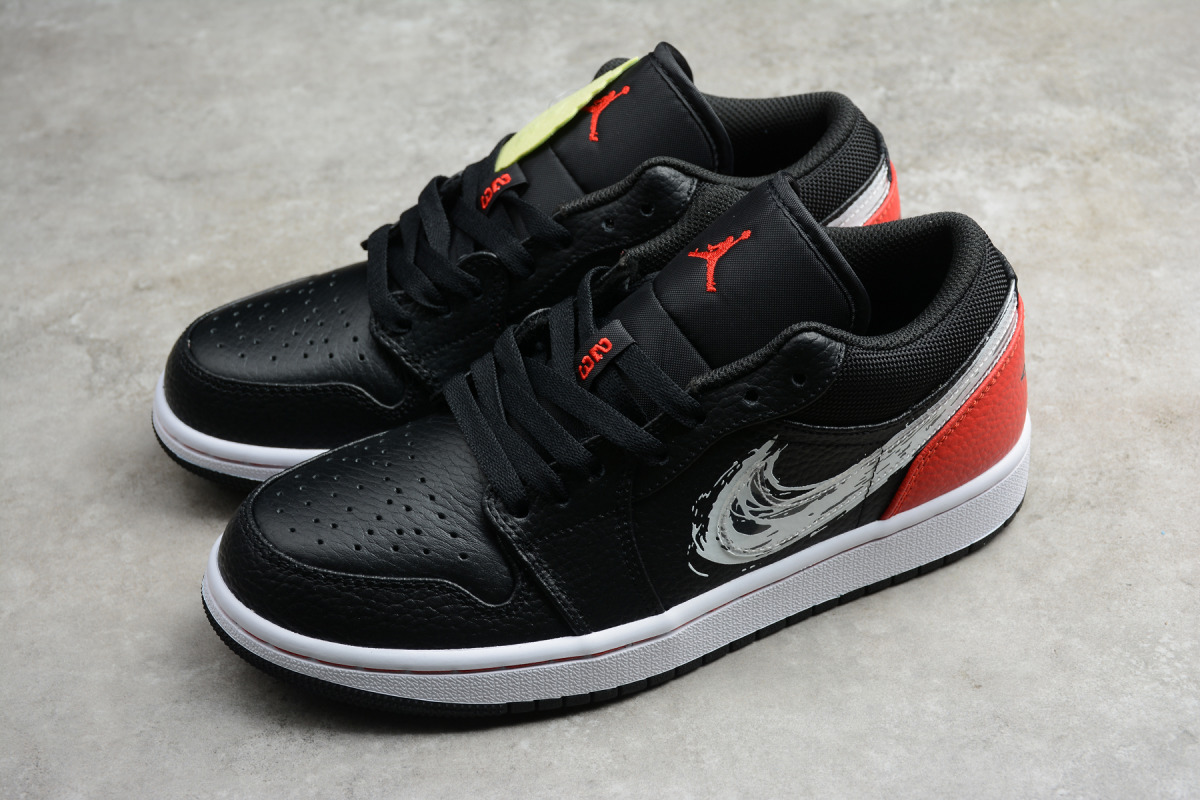 Nike Air Jordan 1 Low "Brushstroke Swoosh Black"