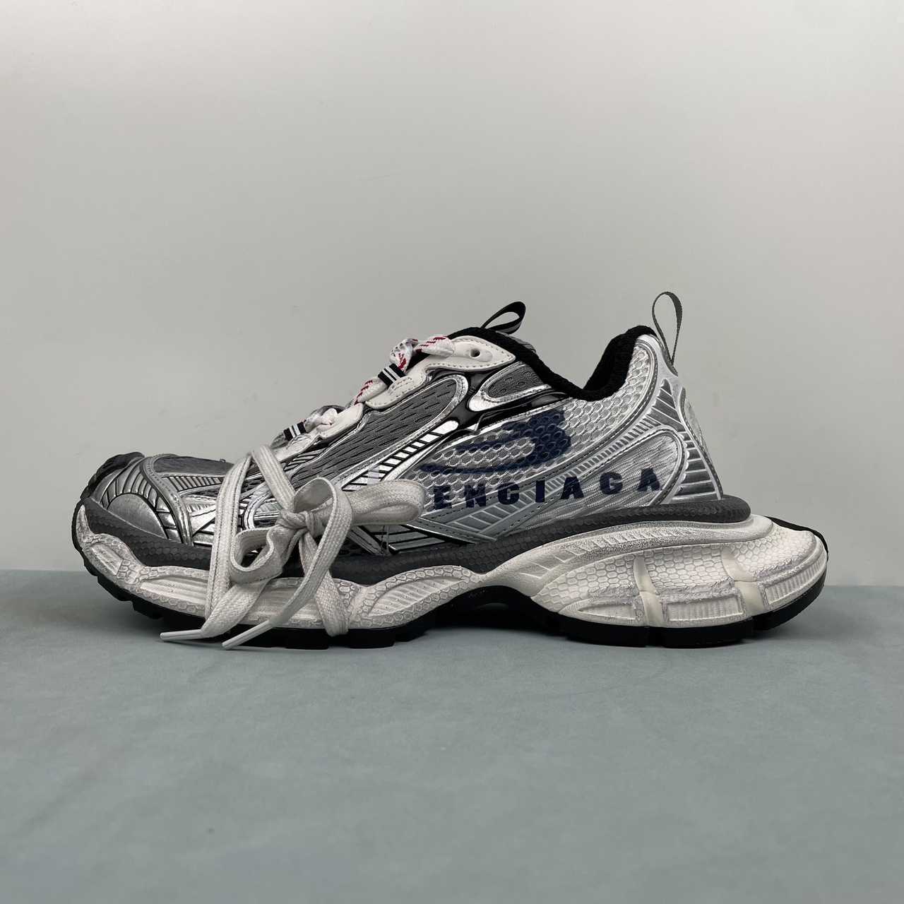 Balenciaga 3XL Split Logo “Navy Grey”